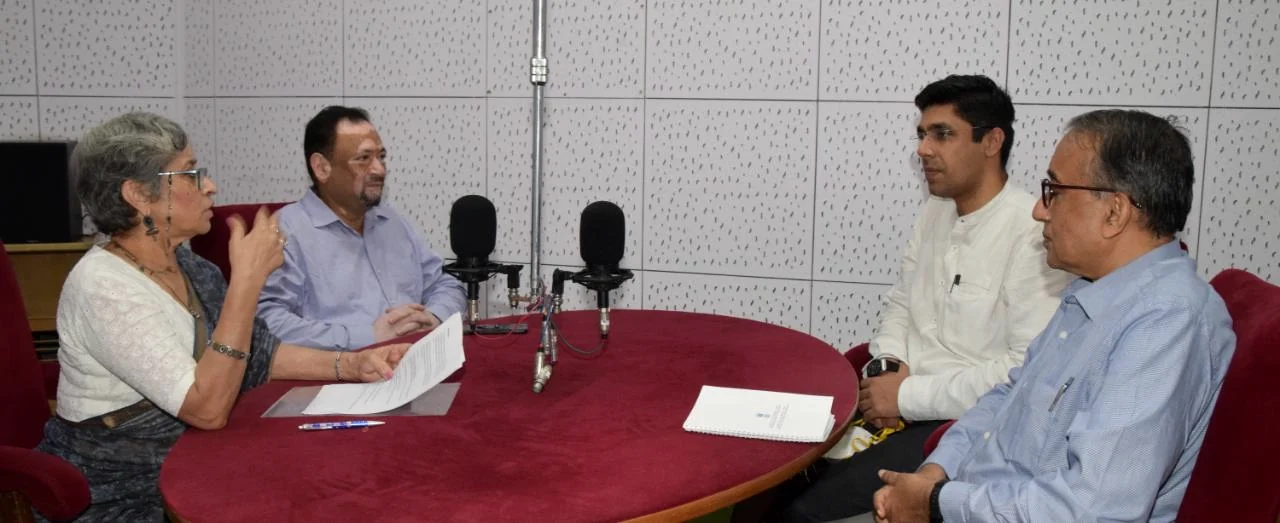 Dr. Jatin Tarwani in a panel discussion in the All India Radio studio